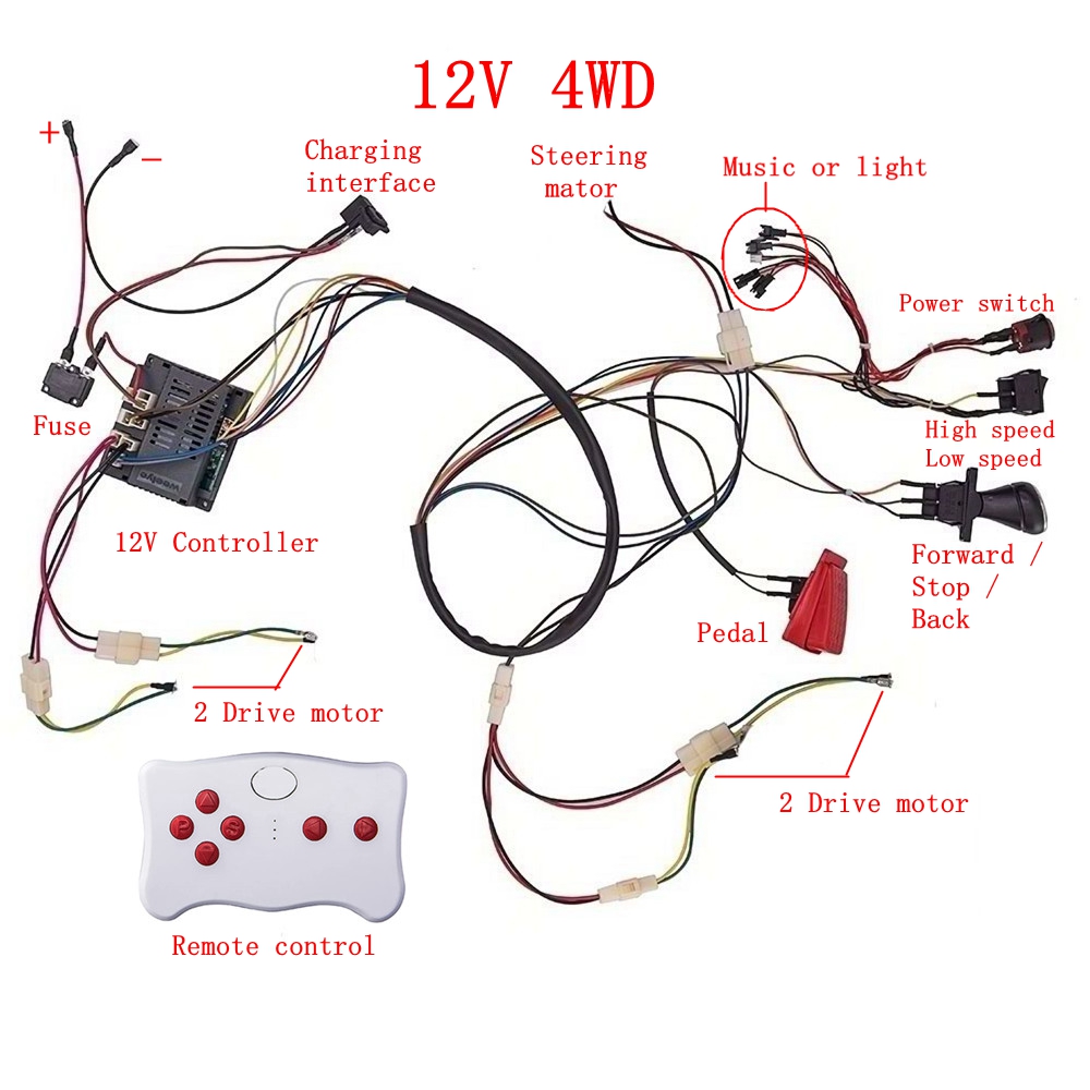 Diy Kit Elektronik - Çocuk elektrikli otomobil DIY modifiye tel
