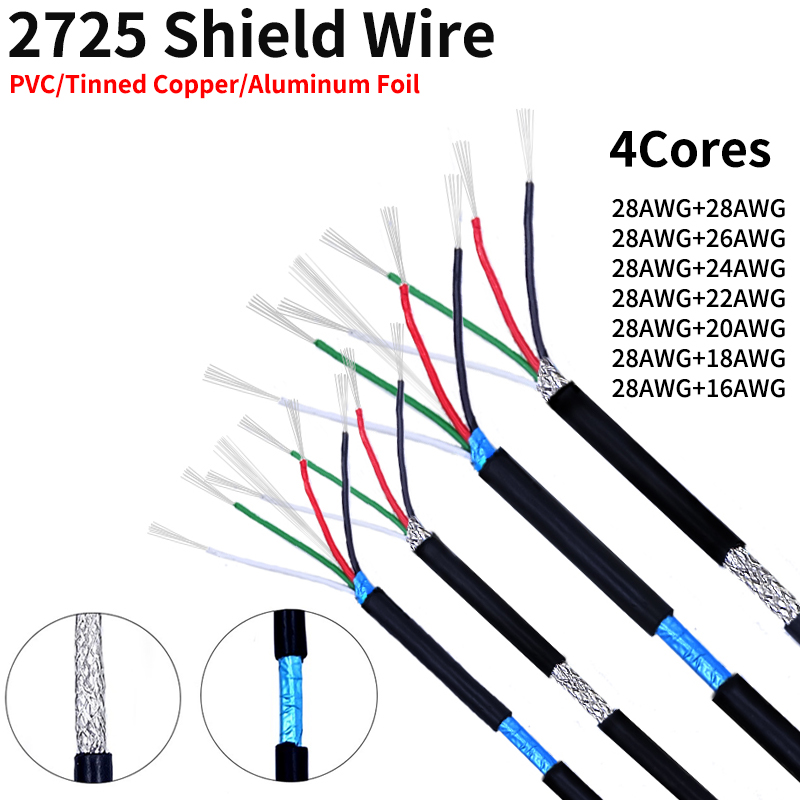 Diy Electronics Audio - 2M/10M Korumalı Tel 28AWG - 16AWG